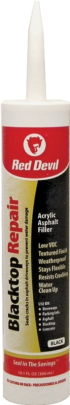 Red Devil 0637 Repair Sealant, Textured Paste, Black, Mild Acrylic, 10.1 fl-oz Cartridge