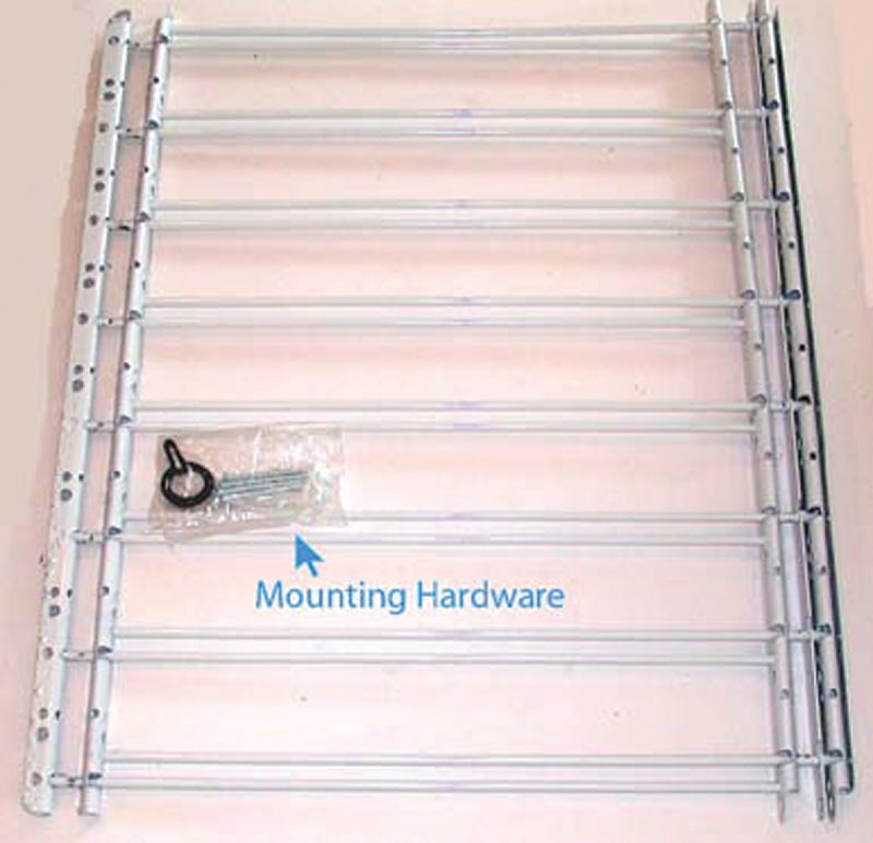 John Sterling 1130 Series 1138 Window Guard, 24 to 42 in W, 30 in H, Steel, White, 8-Bar
