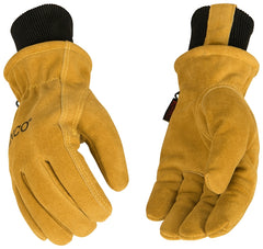 Hydroflector 350HKP-XL Gloves, Men's, XL, Keystone Thumb, Knit Wrist Cuff, Cowhide Leather, Gold
