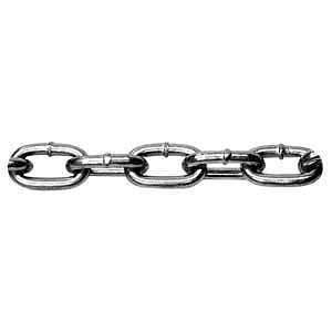 Ben-Mor 51003 Proof Coil Chain, 35 ft L, 30 Grade, Low Carbon Steel, Zinc