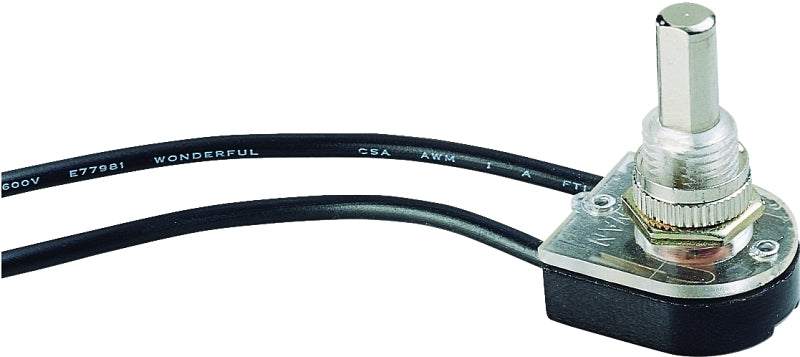 GB GSW-24 Pushbutton Switch, 1/3/6 A, 125/250 V, SPST, Lead Wire Terminal, Plastic Housing Material, Chrome
