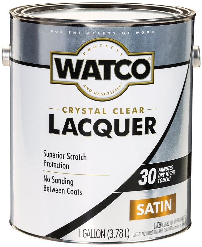 Watco 63231 Lacquer Clear Wood Finish, Liquid, Clear, 1 gal, Can