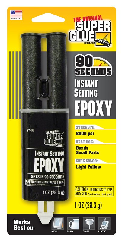 Superglue Corp SY-IN Epoxy Adhesive, Light Yellow, Liquid, 1 oz, Syringe