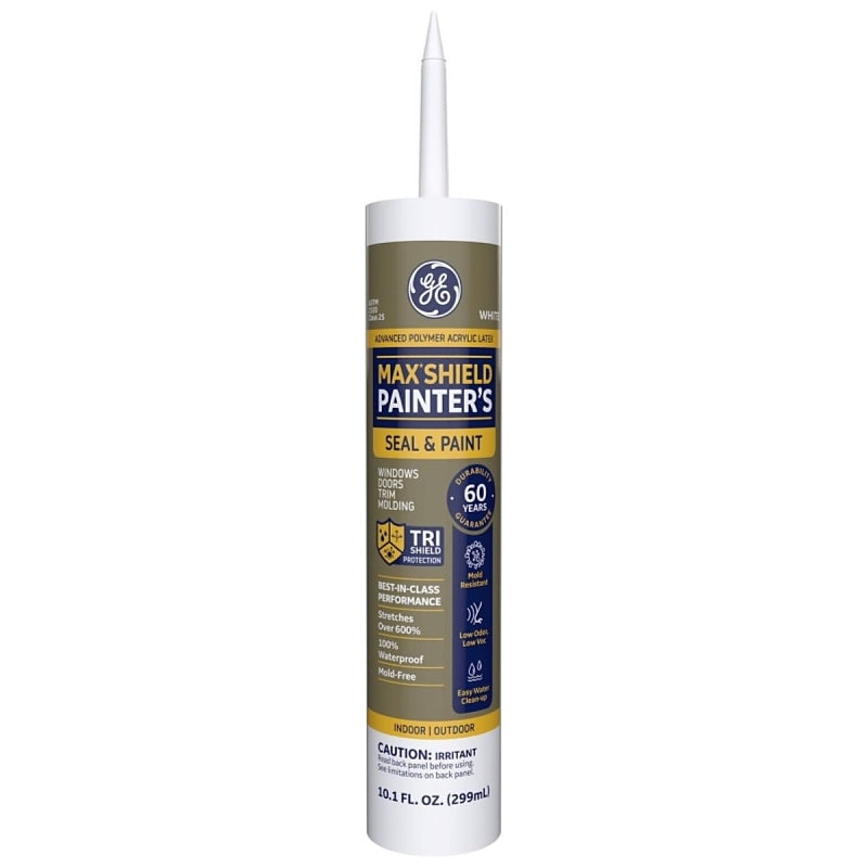 GE Max Shield Painter’s Pro 2737291 Sealant, White, 24 hr Curing, 40 to 100 deg F, 10.1 fl-oz