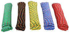 ProSource 706036-PDQ Rope, 3/8 in Dia, 100 ft L, 244 lb Working Load, Polypropylene, Black/Blue/Green/Red/Yellow