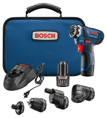 Bosch Flexiclick GSR12V-140FCB22 Drill/Driver System, Battery Included, 12 V, 2 Ah, 1/4 in Chuck, Keyless Chuck