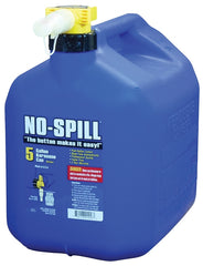 No-Spill 1456 Fuel Can, 5 gal, Plastic, Blue