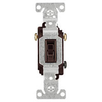Eaton Cooper Wiring 1303B Toggle Switch, 15 A, 120 V, Polycarbonate Housing Material, Brown