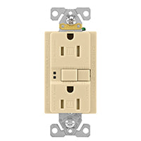 Eaton Wiring Devices TRSGF15V-BOX GFCI Duplex Receptacle, Nylon, Ivory, 2-Pole, 15 A, 125 V, 60 Hz