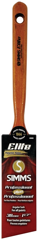 Elite 8000-38 Angular Sash Brush, 1-1/2 in W, 2-3/8 in L Bristle, Nylon/Polyester Bristle