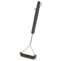 Omaha BBQ-37143 Wide Head Grill Brush, 6-3/4 in W Brush, Stainless Steel Bristle, Plastic Handle, 18 in L