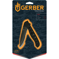 Gerber 22-41432 Folding Knife, 3.43 in L Blade, High Carbon Stainless Steel Blade, 1-Blade, Black Handle