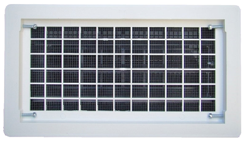 Bestvents 306MWH Foundation Vent, 65 sq-in Net Free Ventilating Area, Mesh Grill, Thermoplastic, White