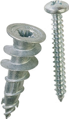 Buildex E-Z Ancor 25316 Hollow Wall Anchor, 1-1/4 in L, Zinc, Zinc, 50 lb
