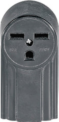 Eaton Cooper Wiring WD1232 Power Receptacle, 2 -Pole, 250 V, 30 A, NEMA: NEMA 6-30R, Black