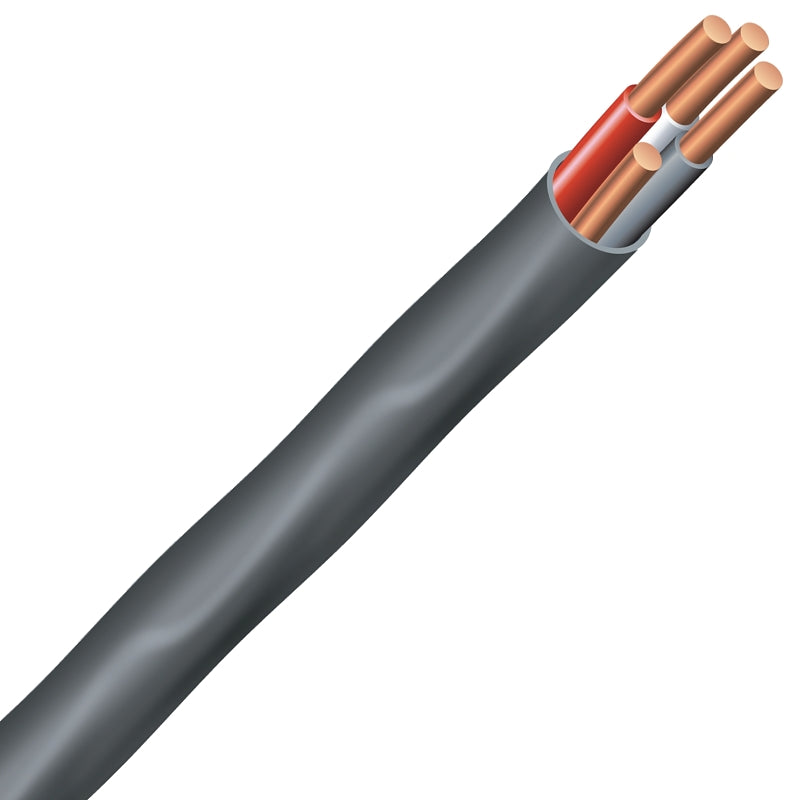 Southwire 6/3NM-W/GX500 Sheathed Cable, 6 AWG Wire, 3 -Conductor, 500 ft L, Copper Conductor, PVC Insulation