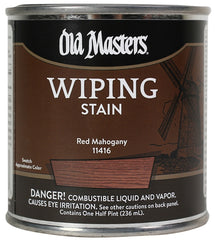 Old Masters 11416 Wiping Stain, Red Mahogany, Liquid, 0.5 pt, Can