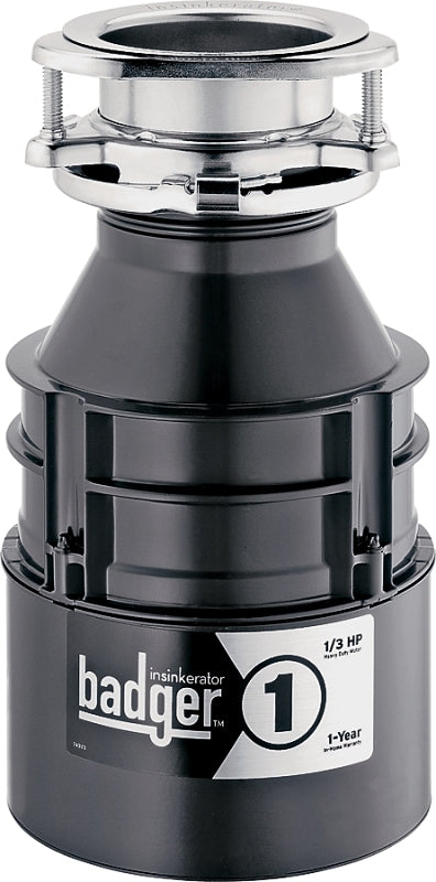 InSinkErator 76039H Garbage Disposal, 26 oz Grinding Chamber, 0.33 hp Motor, 120 V, Steel, 1 Year Warranty