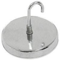 Magnet Source 07218 Ring Magnetic Hook, 0.48 in Opening, Ceramic, Chrome, 1 -Hook, 20 lb
