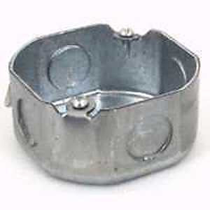 Orbit 3RB 3RB-50 Outlet Box with Extension Ring, 1 -Gang, 5 -Knockout, 1/2 in Knockout, Steel, Gray, Galvanized