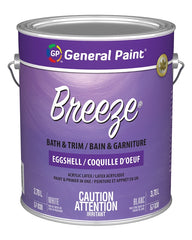 General Paint 57-030-16 Kitchen and Bath Paint, Eggshell, White, 1 gal, Latex Base