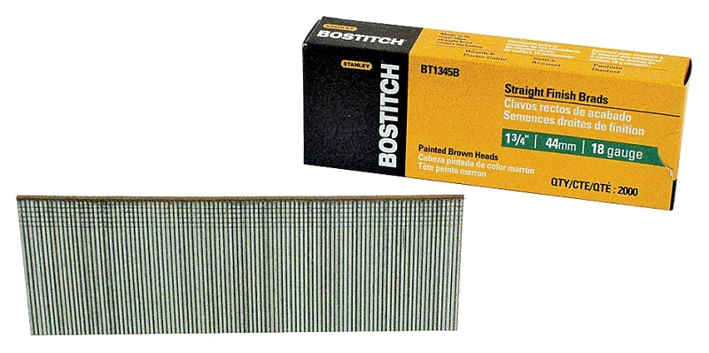 Bostitch BT1345B-1M Nail, 1-3/4 in L, 18 Gauge, Steel, Coated, Brad Head, Smooth Shank