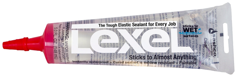 Lexel 13017 Elastomeric Sealant, Clear, 7 days Curing, 0 to 120 deg F, 5 oz Squeeze Tube