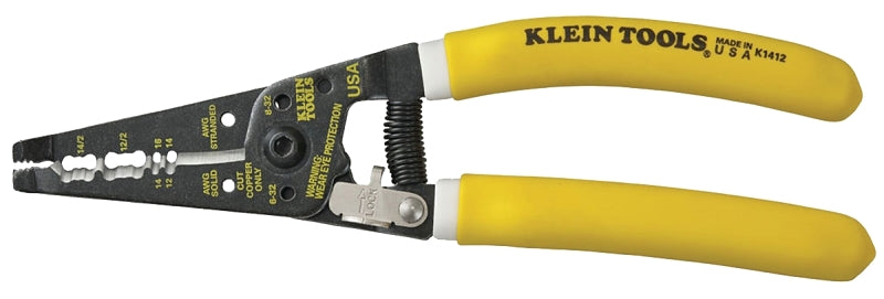Klein-Kurve K1412 Cable Stripper, 14 to 12 AWG Wire, 7-3/4 in OAL, Curved Handle
