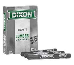 Dixon Ticonderoga 36512 Lumber Crayon, Soft Graphite, 1/2 in Dia, 4-1/2 in L