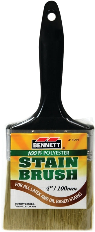 BENNETT 4IN STAIN Paint Brush, 4 in W, Polyester Bristle