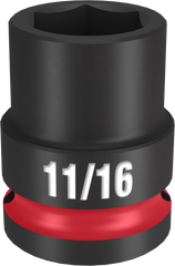 Milwaukee SHOCKWAVE Impact Duty Series 49-66-6205 Shallow Impact Socket, 11/16 in Socket, 1/2 in Drive, Square Drive