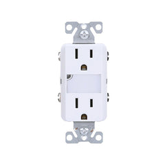 RECEPTACLE DPX W/NTLT WHT 15A