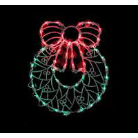 Hometown Holidays 60307 Window Decor Wreath, LED Bulb, Red/Green Bulb, Suction Cup Hook Mounting