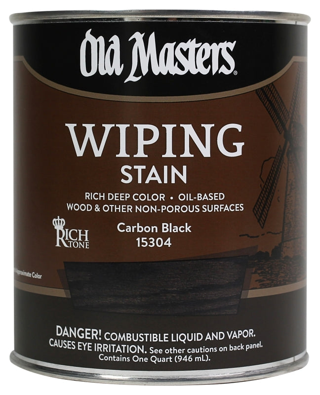 Old Masters 15304 Wiping Stain, Carbon Black, Liquid, 1 qt