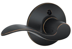 Schlage Accent Series F170ACC716LH Dummy Lever, Mechanical Lock, Aged Bronze, Lever Handle, Metal, Residential