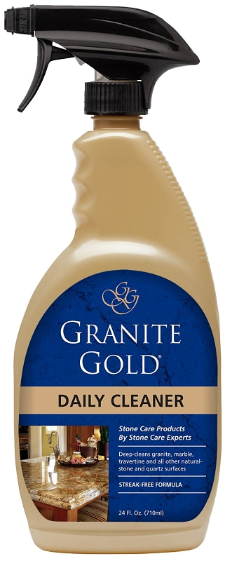 Granite Gold GG0032 Daily Granite Cleaner, 24 oz, Liquid, Lemon Citrus Fragrance, Clear