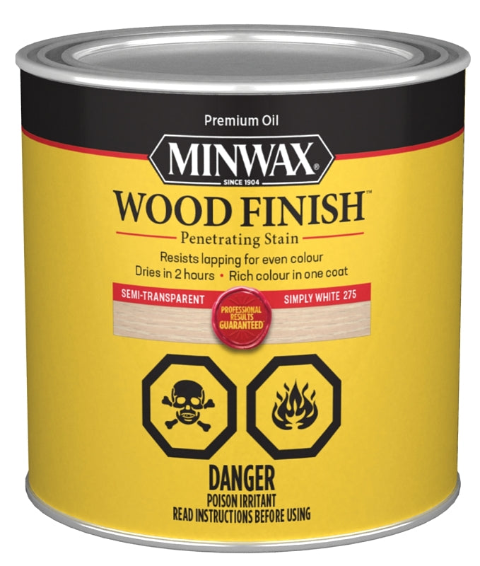 Minwax Wood Finish CM2276544 Stain, Simply White, Liquid, 0.5 pt