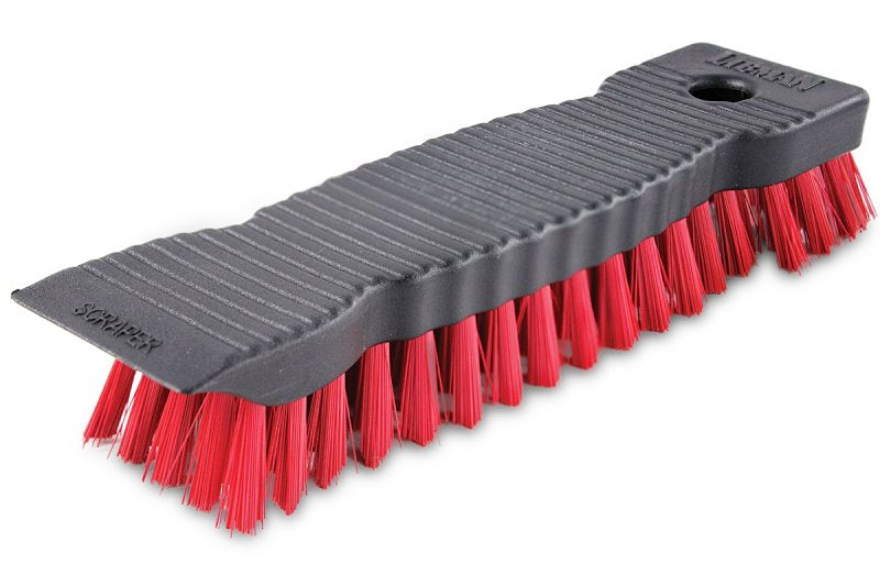 Libman 513 Heavy-Duty Scrub Brush, 1-1/8 in L Trim, PET, Red, 9 in W Brush, 9-1/2 in OAL