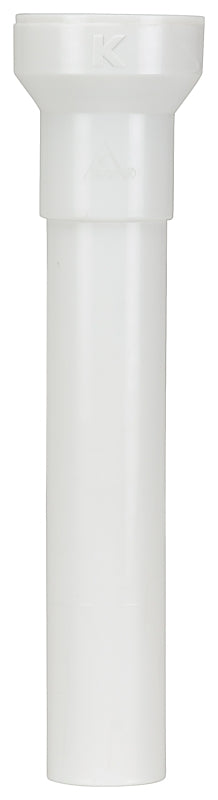 Insta-Plumb 42-8QLK Pipe Extension Tube, 1-1/4 in, 8 in L, Female, Plastic, White