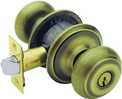 Schlage Georgian Series F51A GEO609KA4 Entry Knob Set, Knob Handle, Antique Brass, Metal, C Keyway, Residential, Yes