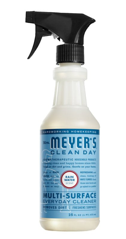 Mrs. Meyer's Clean Day 11925 Everyday Cleaner, 16 fl-oz Bottle, Liquid, Rain Water, Colorless