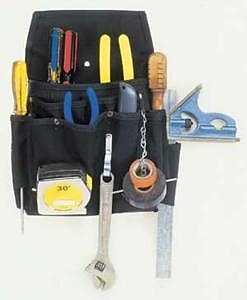 Kuny's Tool Works Series EL5505 Electrician's Pouch, 11-Pocket, Poly Fabric, Black, 8-1/2 in W, 14-1/2 in H