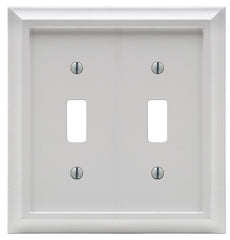 Amerelle 2040TTW Wallplate, 2 -Gang, Wood, White