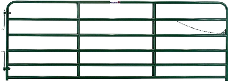 Tarter 2GGCH16 Farm Gate, 16 ft W Gate, 4.3 ft H Gate, 16 ga Frame Tube/Channel, Steel Frame, Green
