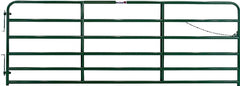 Tarter 2GGCH16 Farm Gate, 16 ft W Gate, 4.3 ft H Gate, 16 ga Frame Tube/Channel, Steel Frame, Green