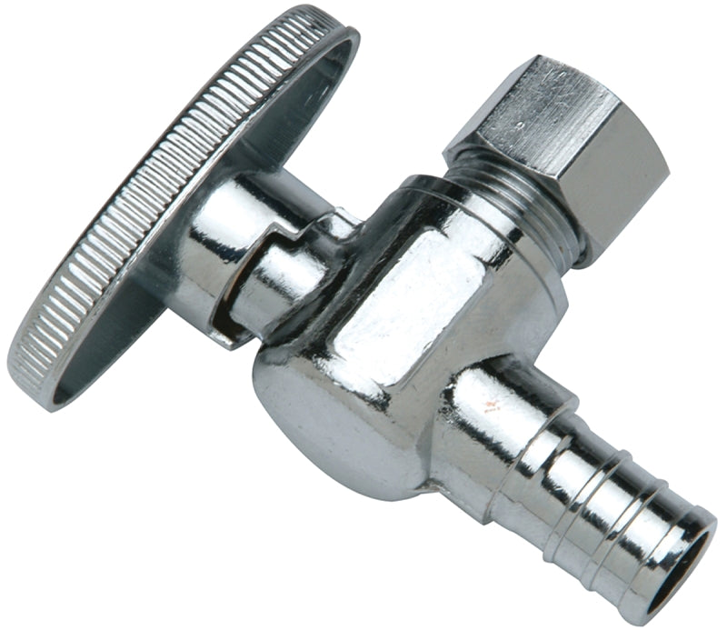 Apollo Valves APXVA1238C Stop Valve, 1/2 x 3/8 in Connection, PEX Barb x Compression, Brass Body