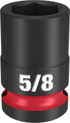 Milwaukee SHOCKWAVE Impact Duty Series 49-66-6204 Shallow Impact Socket, 5/8 in Socket, 1/2 in Drive, Square Drive