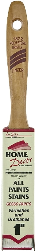 Linzer 1822-1 Paint Brush, 1 in W, 2-1/4 in L Bristle, China/Polyester Bristle, Varnish Handle