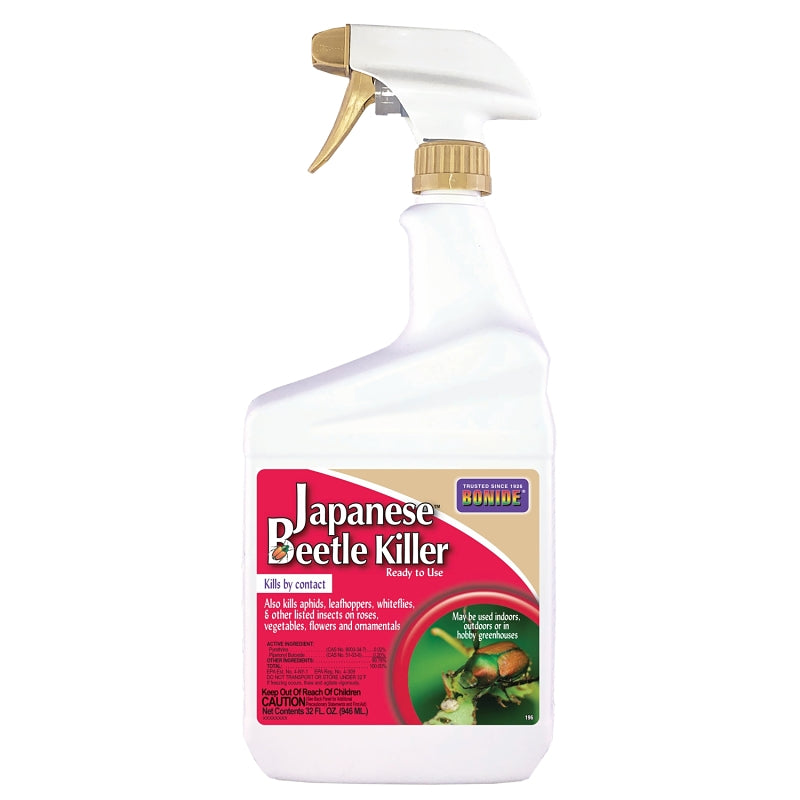 Bonide 196 Japanese Beetle Killer, Liquid, Spray Application, 1 qt Spray Bottle