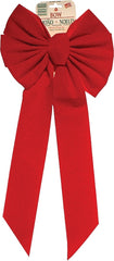 Holidaytrims 7964 Outdoor Bow, 1 in H, Velvet, Red